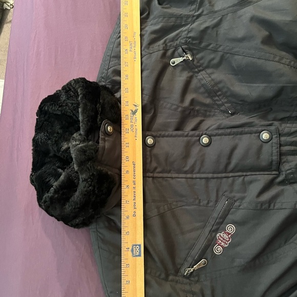 Women’s “Rare” Black Fila Ski Suit – Hooded with Faux Fur Collar, Size 8 - Picture 9 of 16